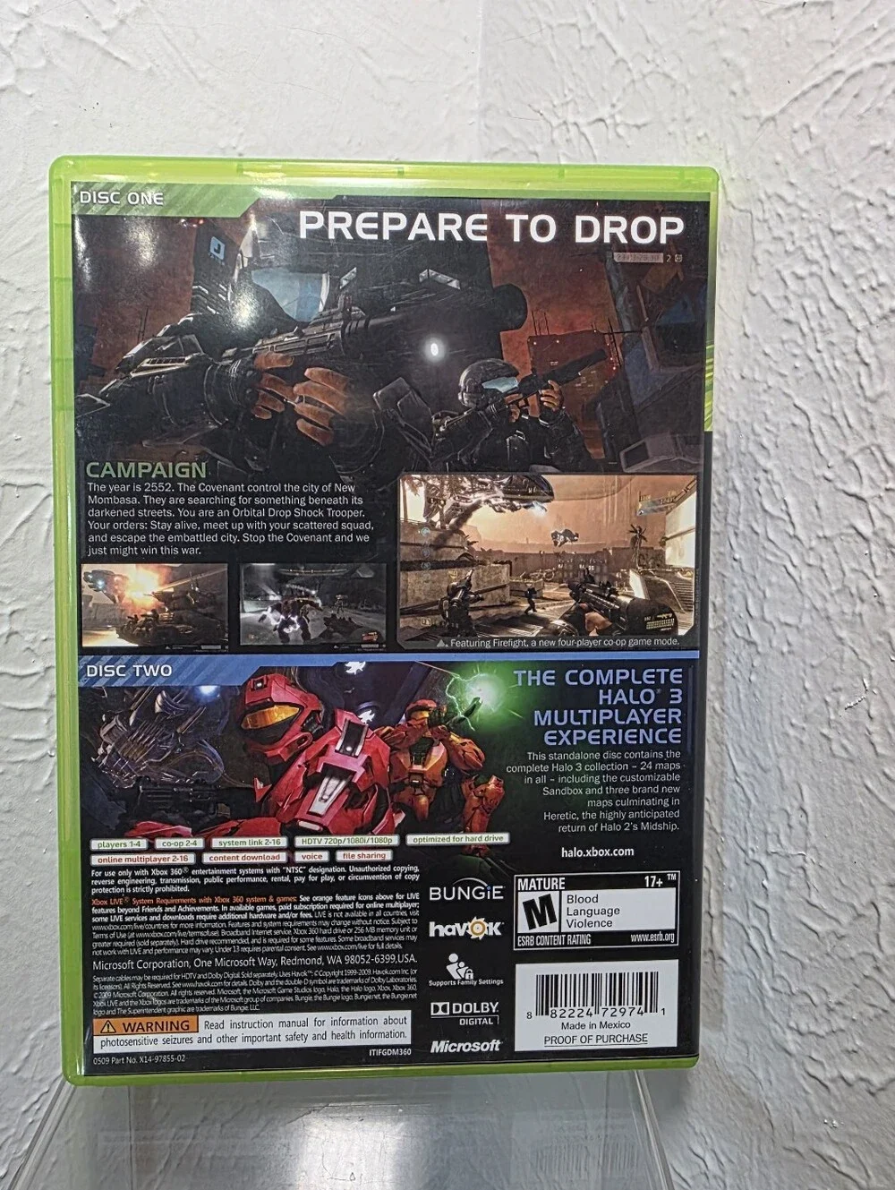 Halo 3 ODST (Microsoft Xbox 360, 2009) Complete with Manual